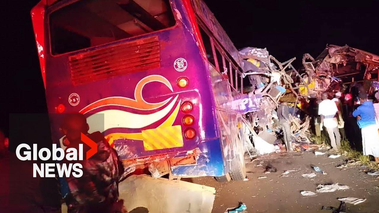 Moment image for Deadly bus crash kills at least 46 people 