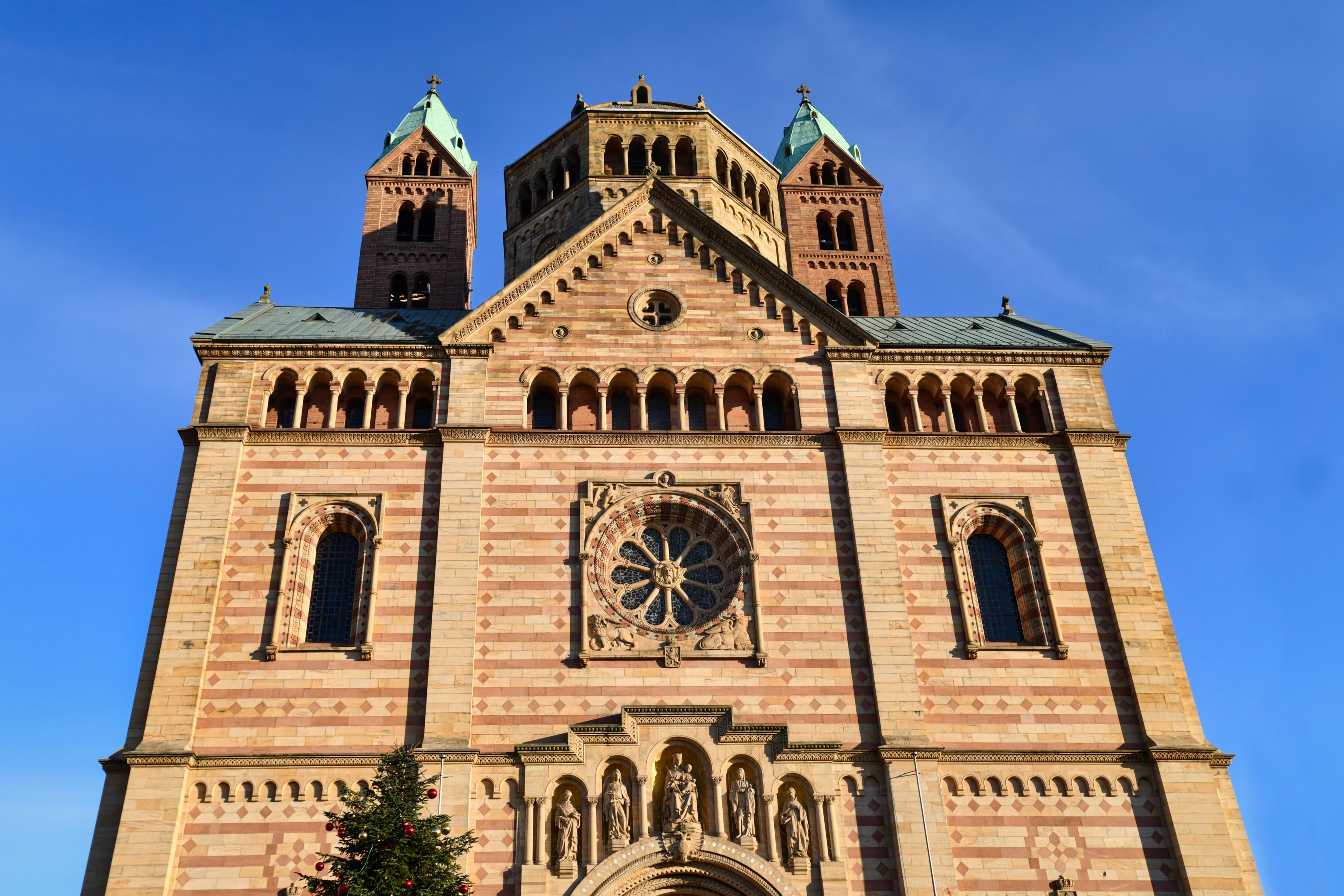 Moment image for Construction of significant Romanesque Speyer Cathedral begins, pivotal in architectural history.
