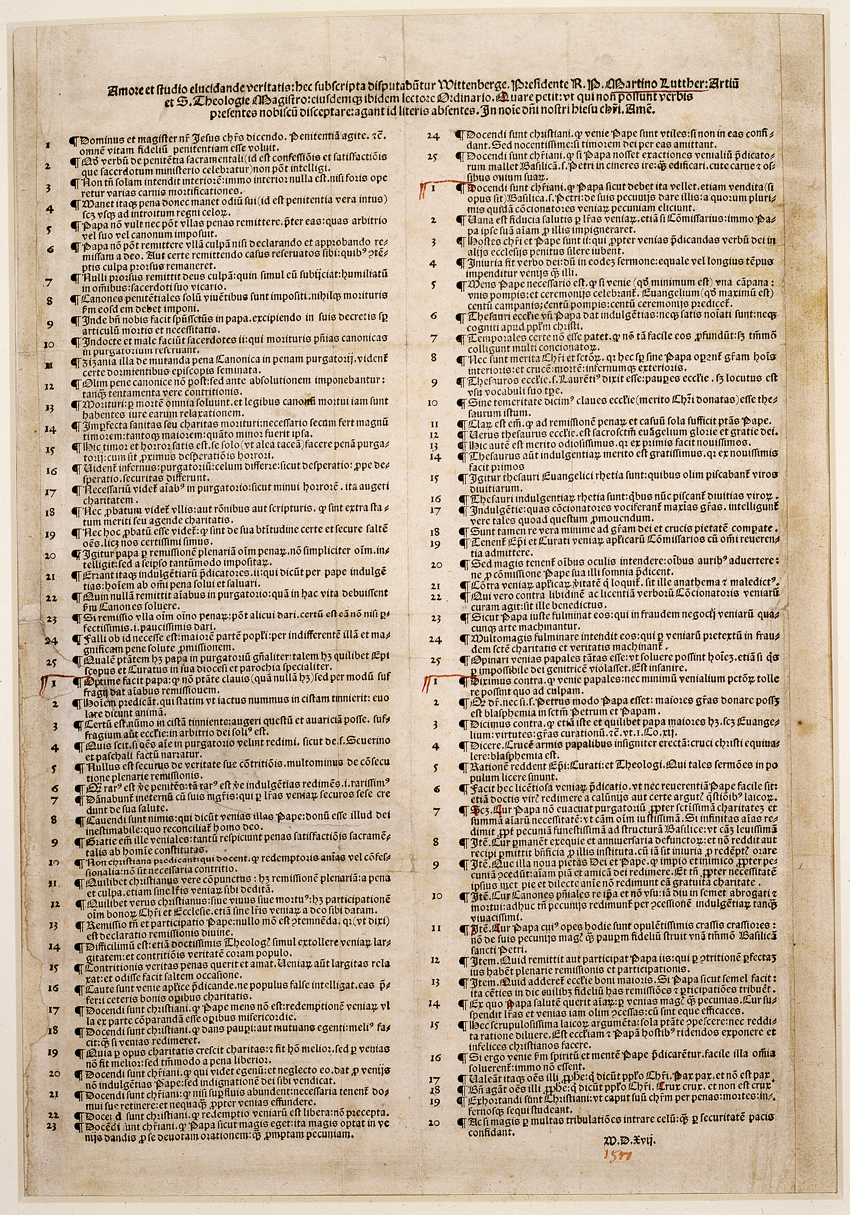 Moment image for Martin Luther starts Reformation by posting 95 Theses, challenging the Catholic Church's practices.