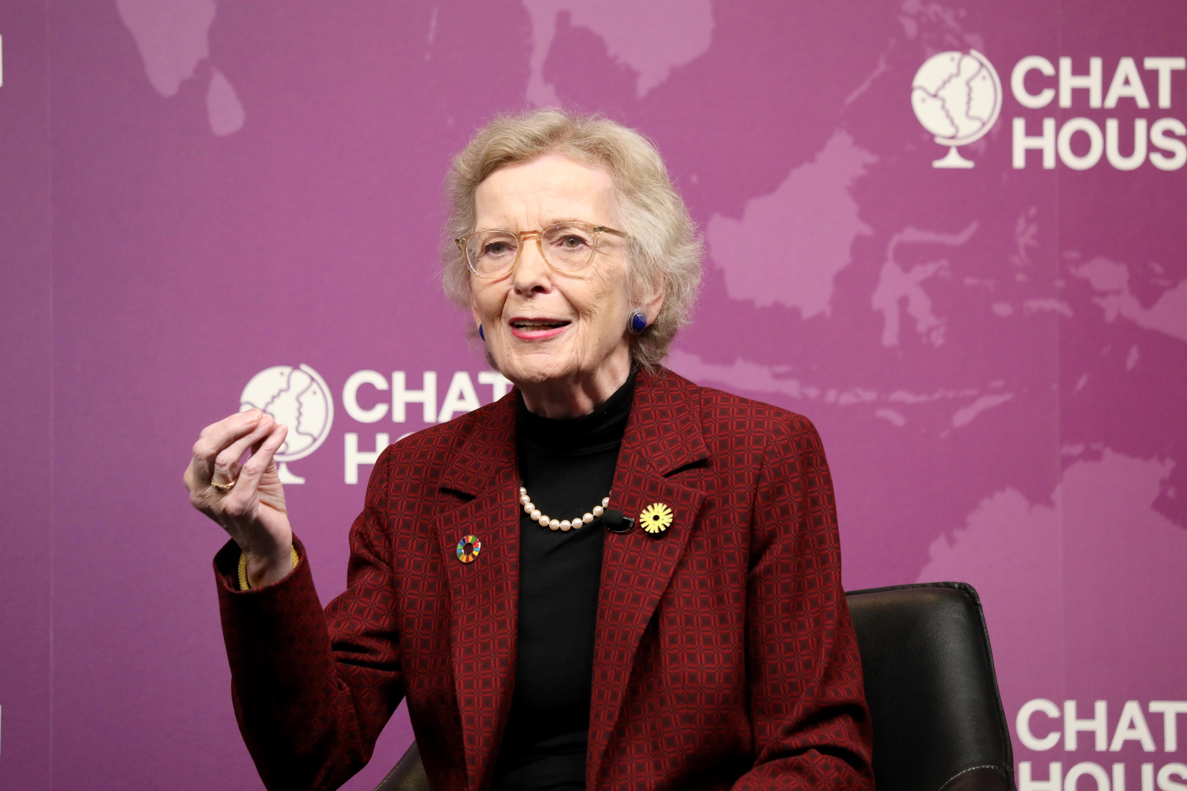 Moment image for Mary Robinson completes presidency term, leaving impactful legacy and supporters impressed.