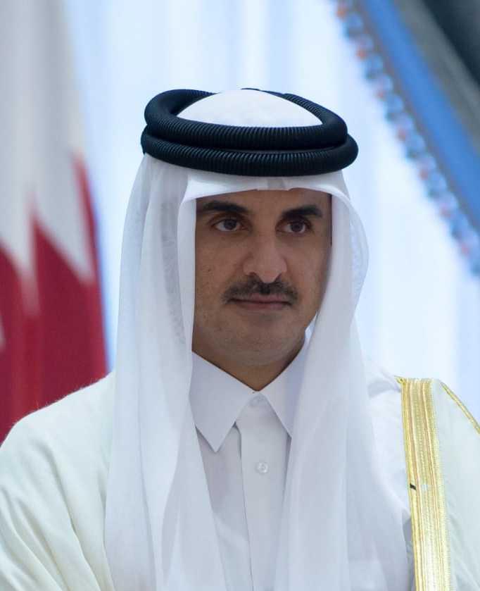 Moment image for Sheikh Tamim Al Thani succeeds father in abdication.