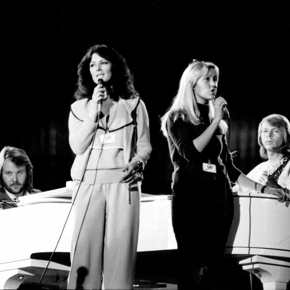 Moment image for ABBA performs at Music for UNICEF concert raising funds and awareness for children worldwide.