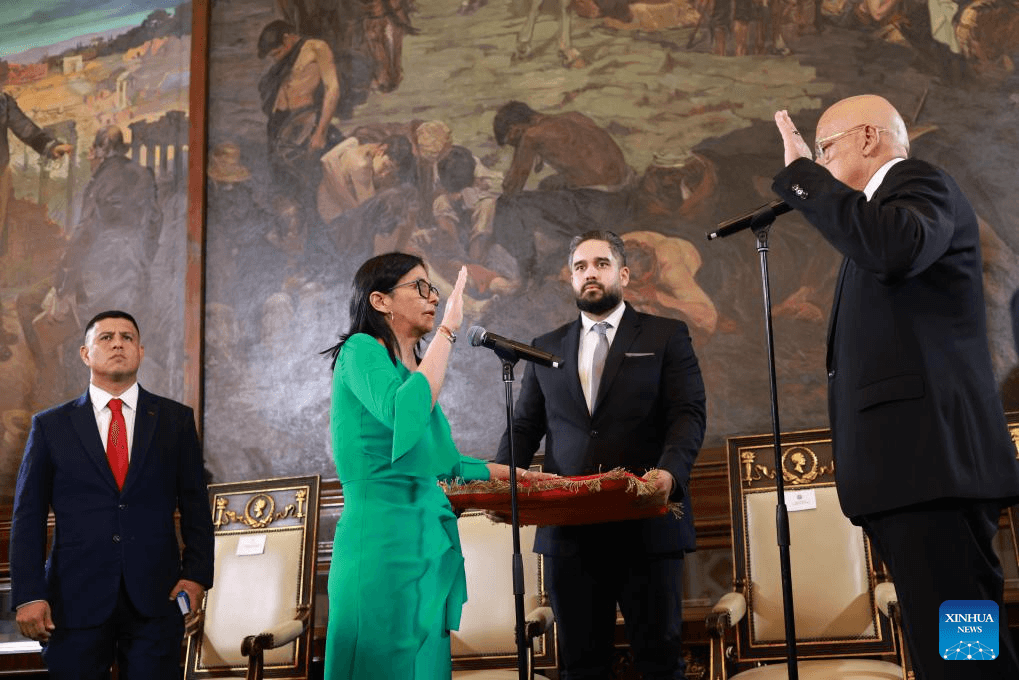 Moment image for Delcy Rodríguez Sworn In as Acting President of Venezuela After Nicolás Maduro’s Capture