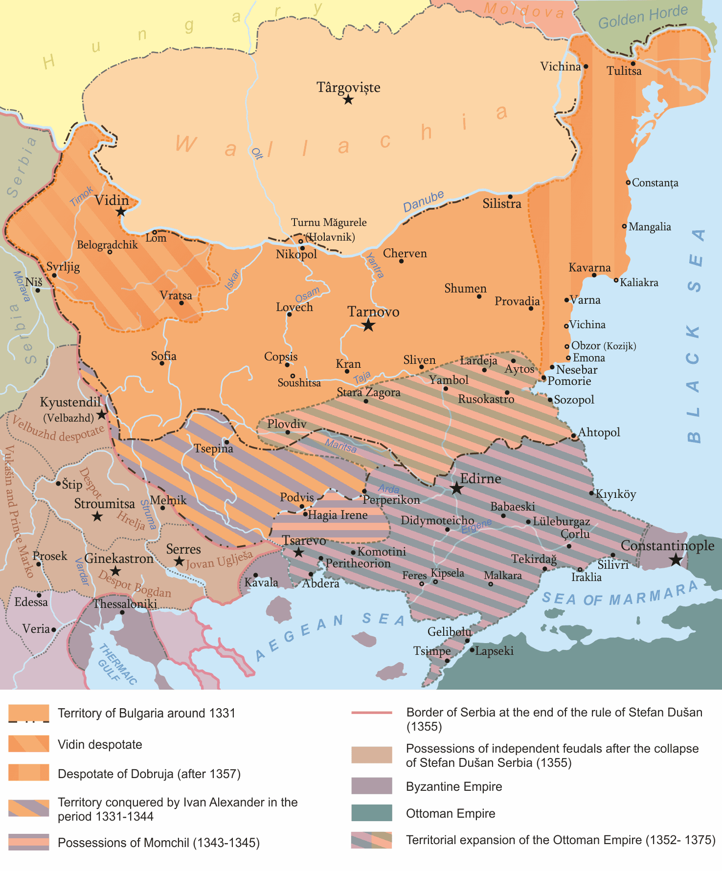 Moment image for Bulgarian Empire controls parts of Wallachia and Moldavia.