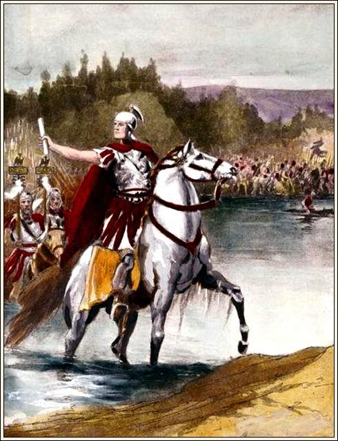 Moment image for The crossing of the Rubicon River by Julius Caesar