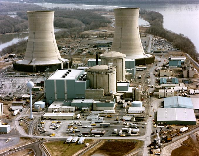 Moment image for Three Mile Island nuclear accident in Pennsylvania raises public concerns about nuclear energy safety.