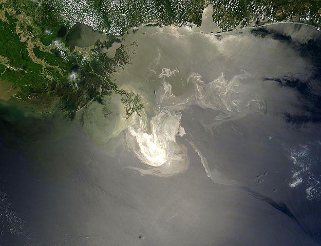 Moment image for Deepwater Horizon spill in Gulf largest marine oil spill, inflicting severe environmental harm.
