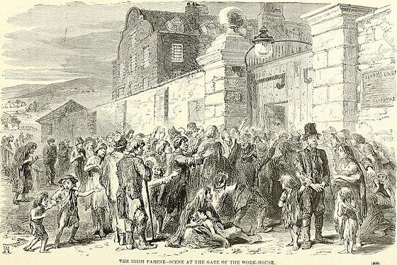 Moment image for First wave of Irish immigrants due to Great Famine impacts country's history and culture.