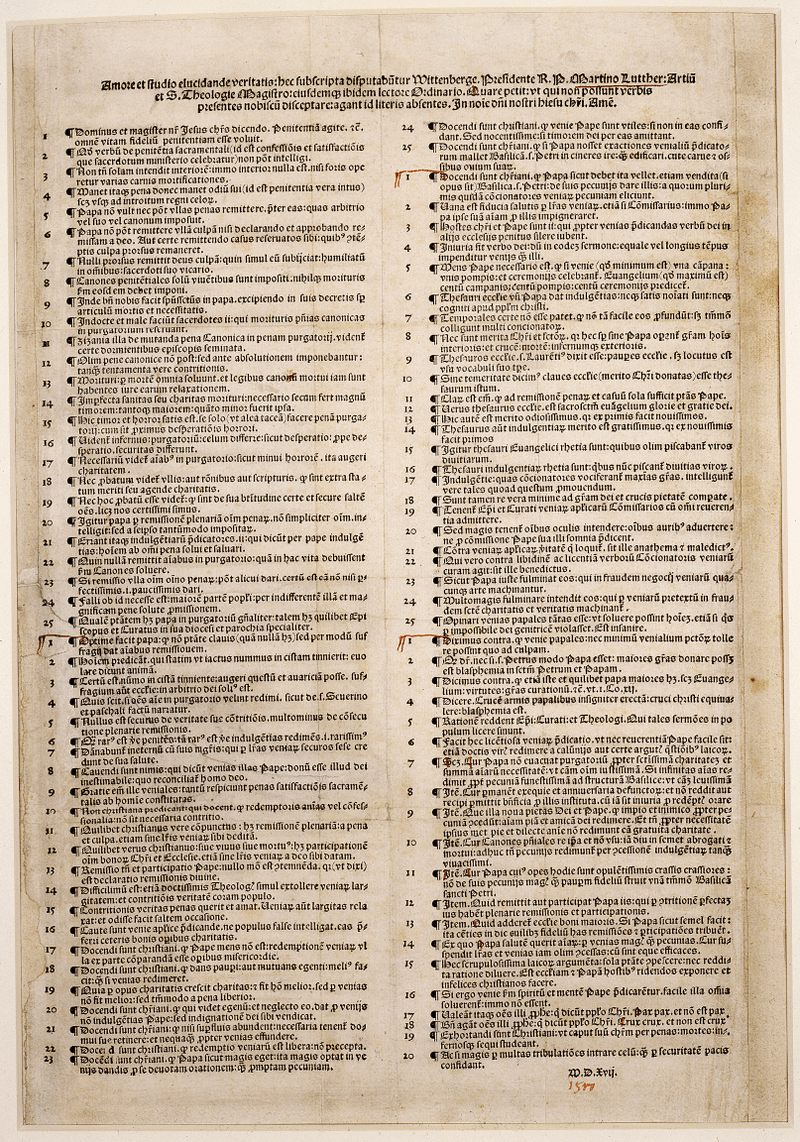 Moment image for Martin Luther publishes Ninety-five Theses