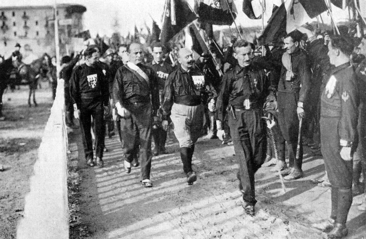 Moment image for Mussolini's rise to power through March on Rome to establish fascist regime.