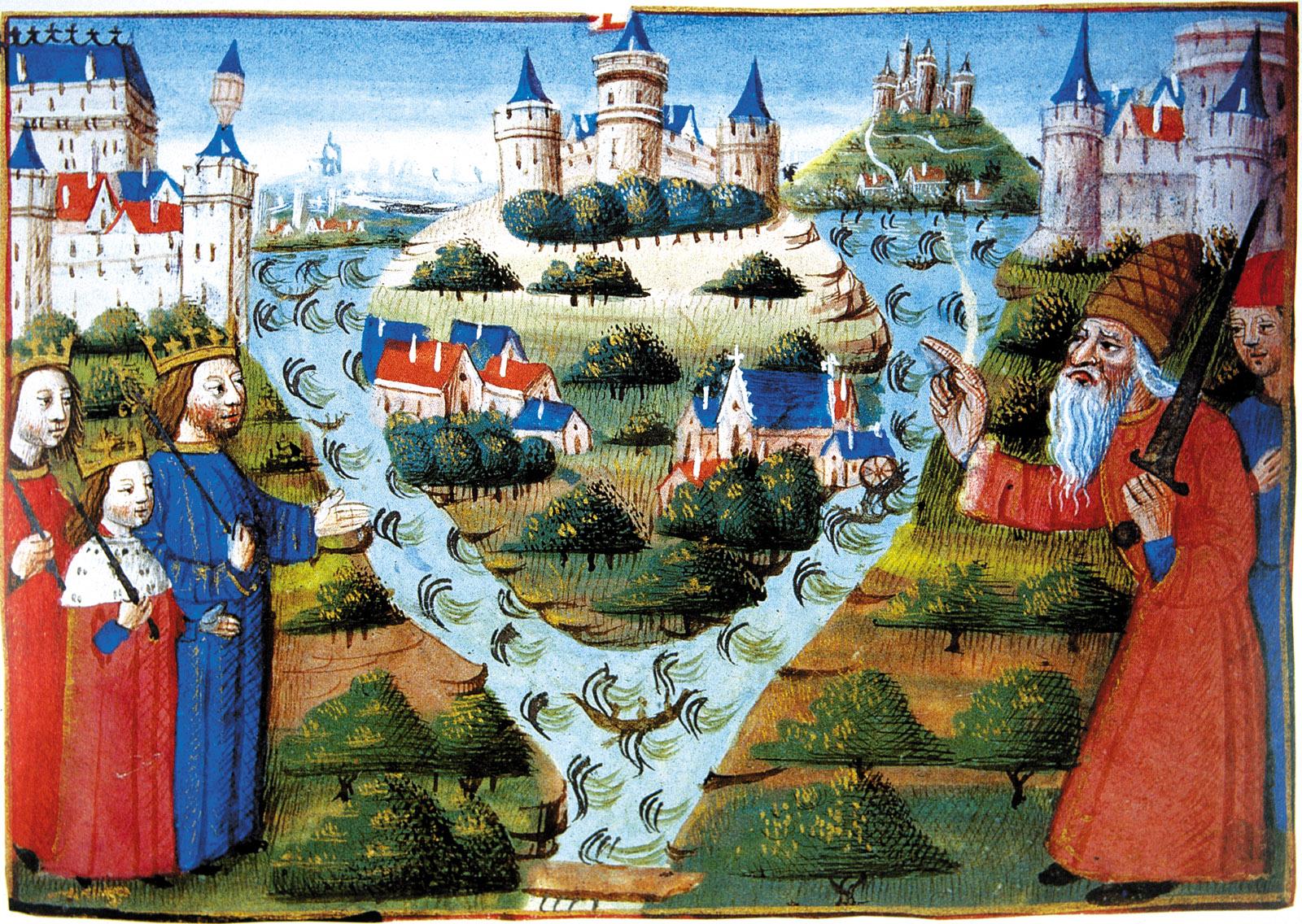 Moment image for Division of Carolingian Empire into three kingdoms in Treaty of Verdun.