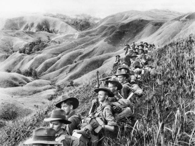 Moment image for WWII: Australian troops in combat with Japanese forces in New Guinea and beyond.
