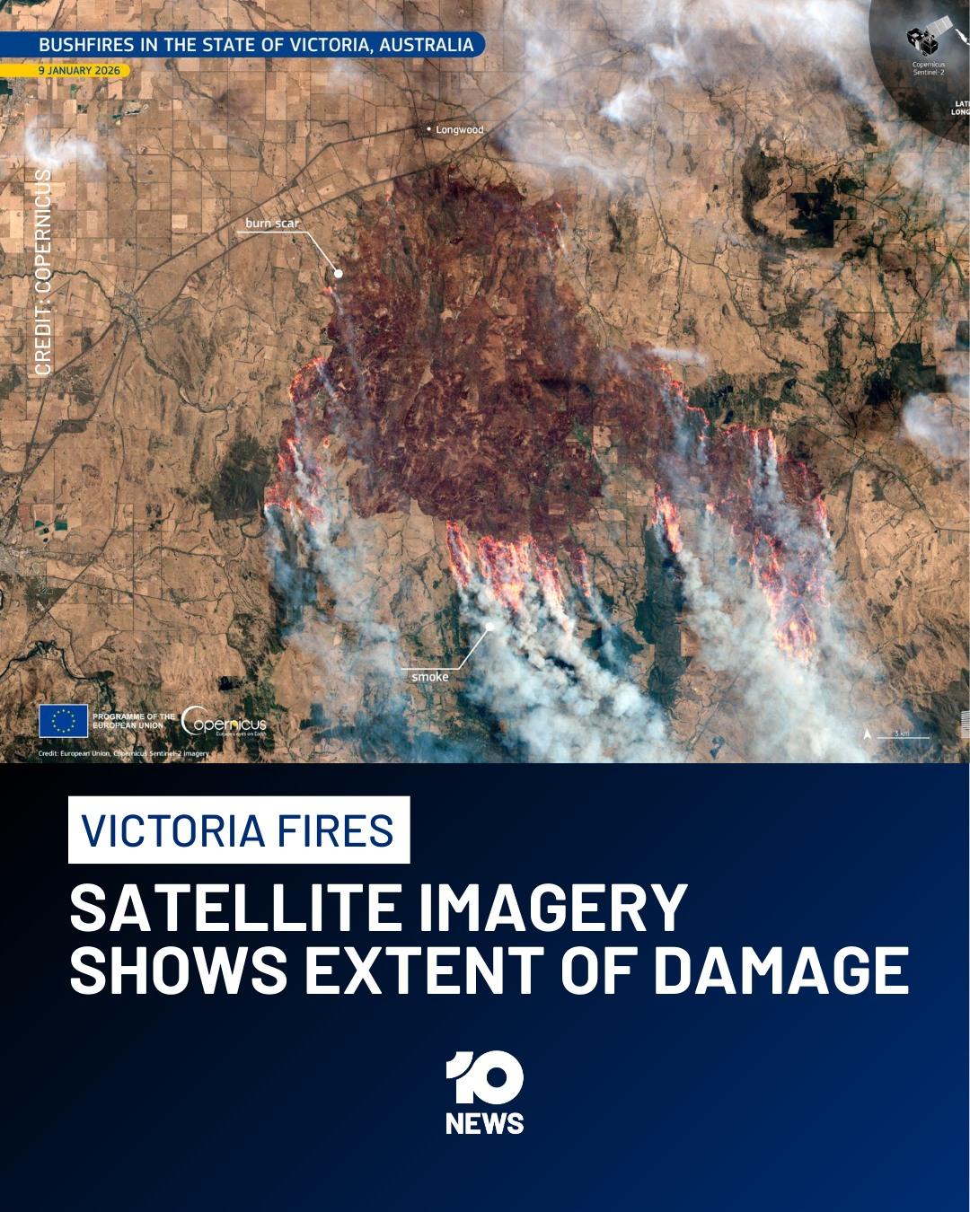 Moment image for Australia Bushfires - Human remains found as major bushfires tear through Victoria amid extreme heat warnings across southeast Australia.