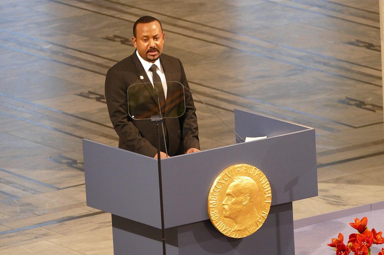 Moment image for Prime Minister Abiy Ahmed wins Nobel Prize for peace efforts and diplomacy.