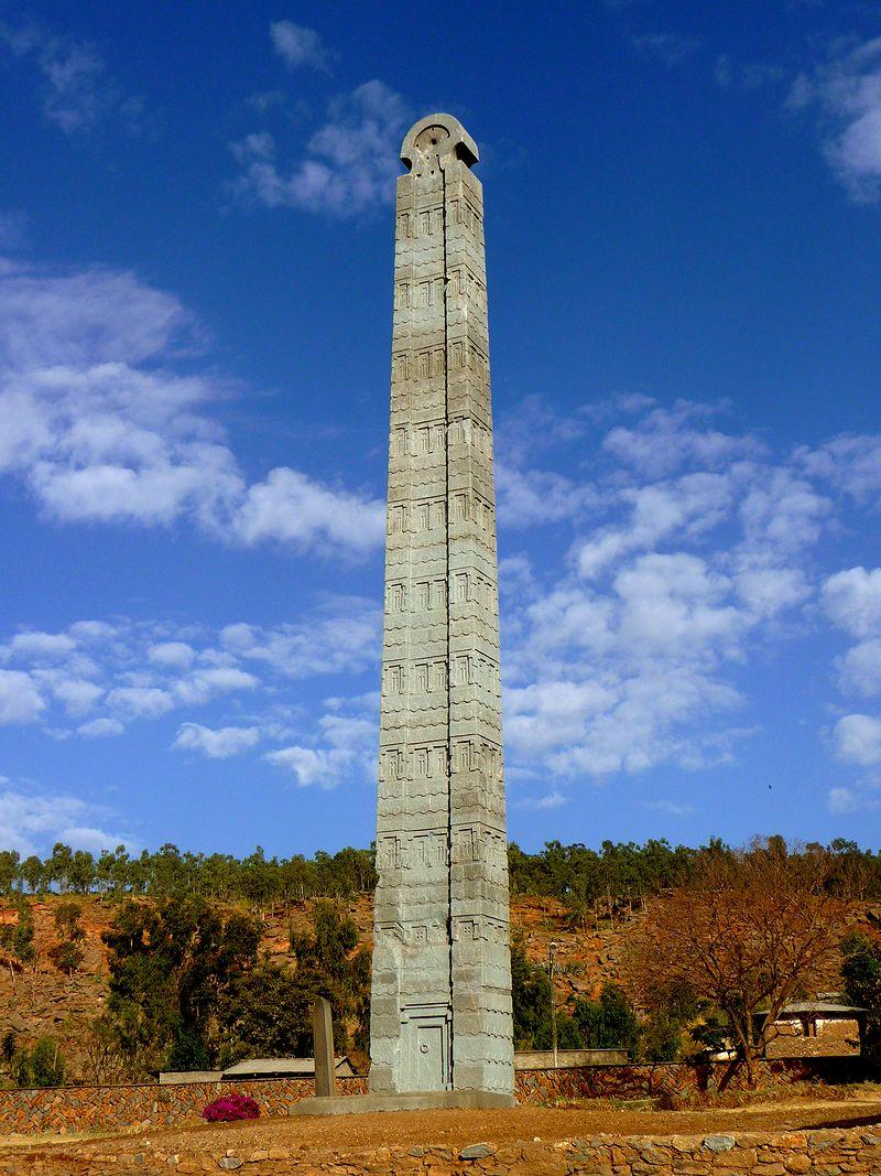Moment image for Section of Axum obelisk reunited after long search and journey back to its origin.
