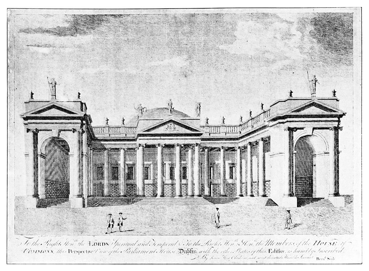 Moment image for Dublin's Irish Parliament convenes for discussions and decision-making in the city.