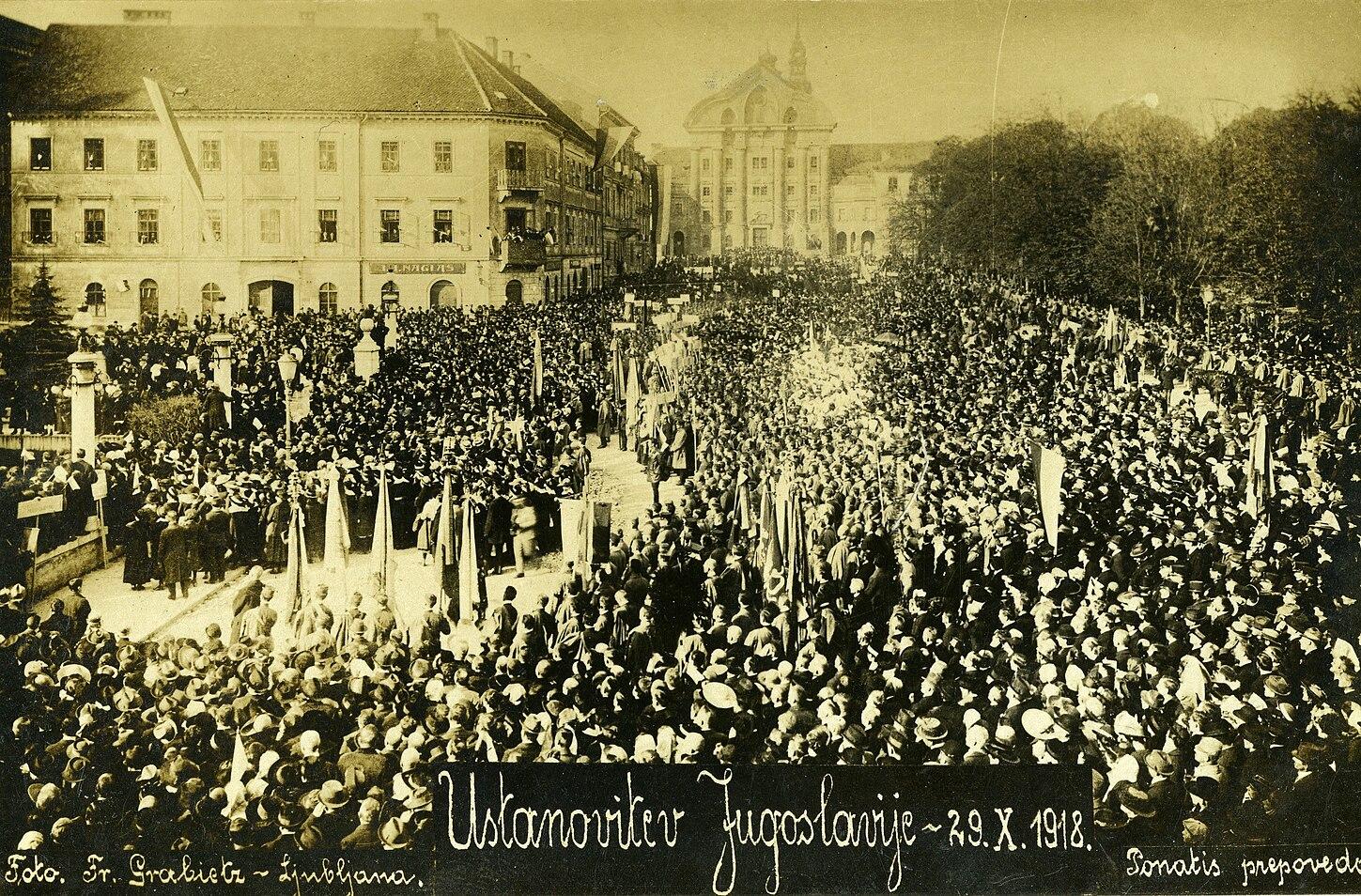 Moment image for Proclamation of a new state unifying Slovenes, Croats, and Serbs into a single entity.