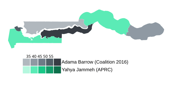 Moment image for Adama Barrow achieved a historic victory in The Gambia's presidential election
