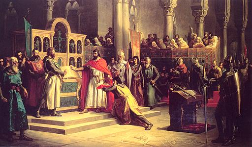 Moment image for Sancho the Strong defeated and captured Alfonso the Brave, who was later released and exiled.
