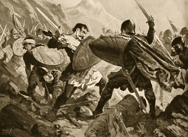 Moment image for Serbs invade Albania after Velbazhd battle, occupying the region.