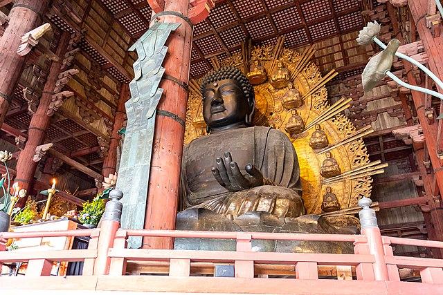 Moment image for The Great Buddha of Nara in Todai-ji Temple at 15 meters tall