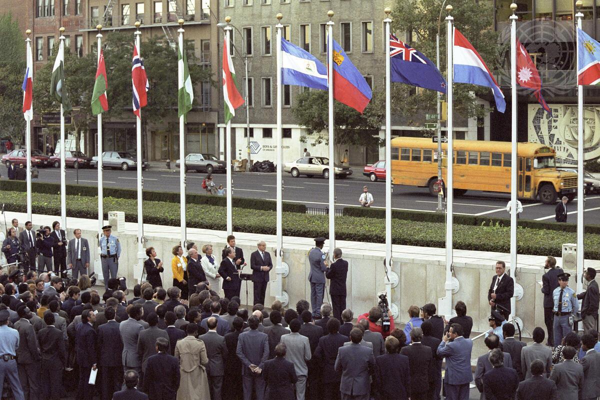 Moment image for Liechtenstein's admission as the 160th member state of the United Nations