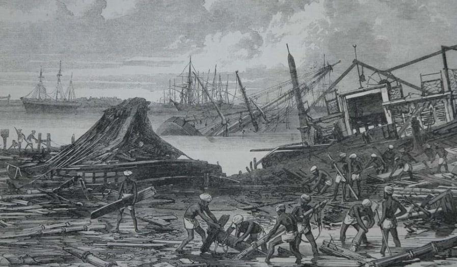 Moment image for 1839 Coringa cyclone in British India