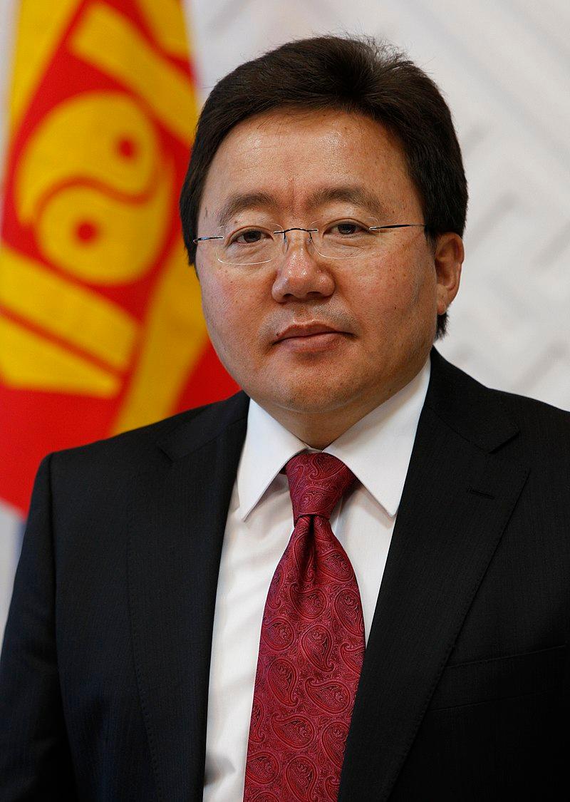 Moment image for Tsakhiagiin Elbegdorj from Democratic Party, was re-elected in the 2013 Mongolian presidential election.