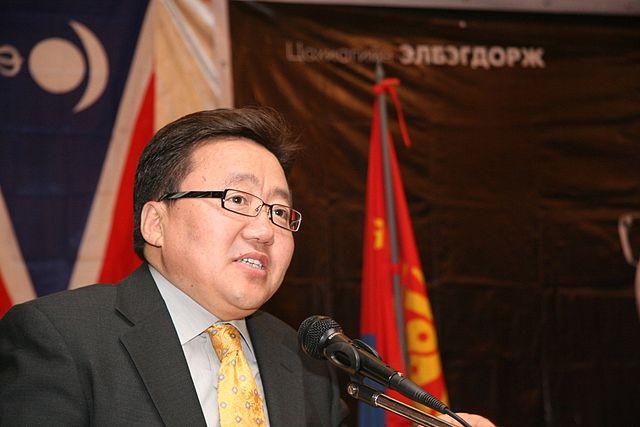 Moment image for Tsakhiagiin Elbegdorj elected President of Mongolia.