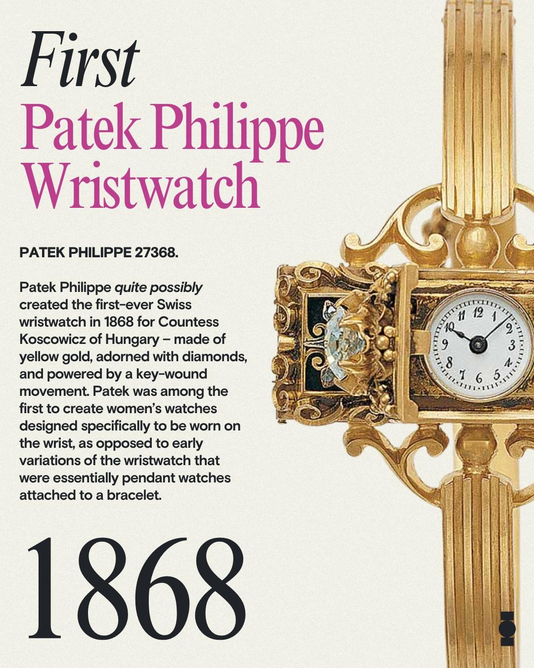 Moment image for First Swiss Wristwatch Created in 1868