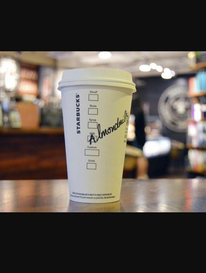 Moment image for Starbucks Begins Serving Almond Milk