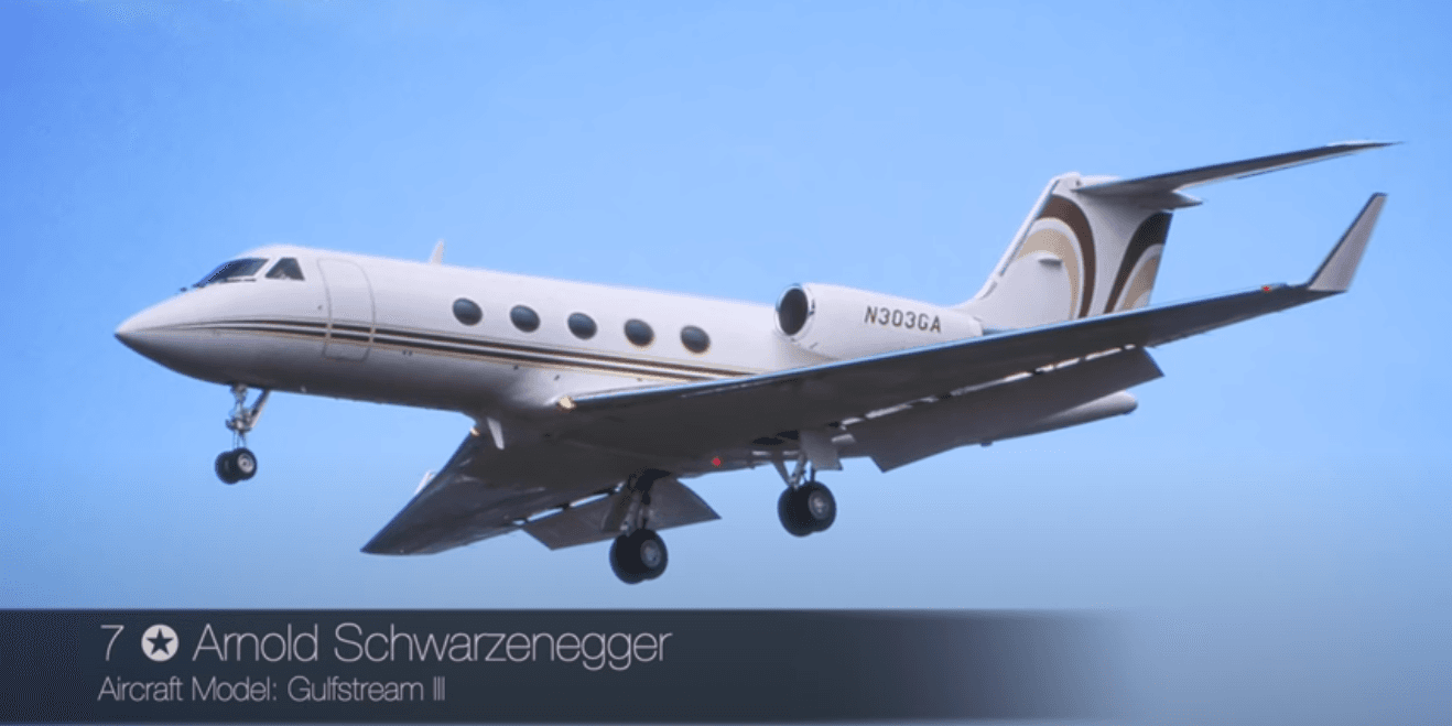 Moment image for Schwarzenegger bought a private Gulfstream jet
