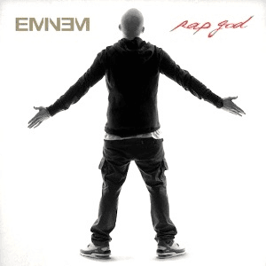 Moment image for Eminem's "Rap God": Guinness record for most words, highlighting his lyrical prowess and influence.