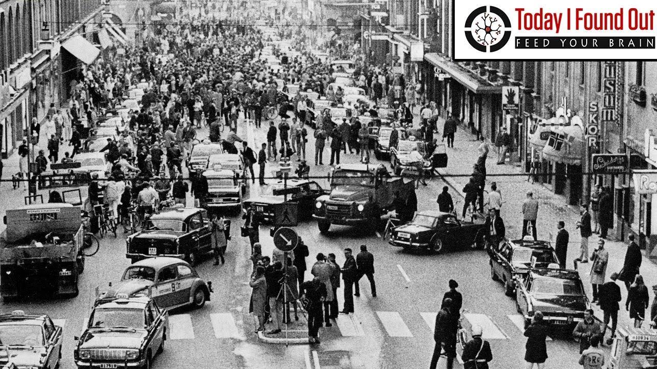 Moment image for National switch from left-hand driving led to chaos and preparation on Dagen H.