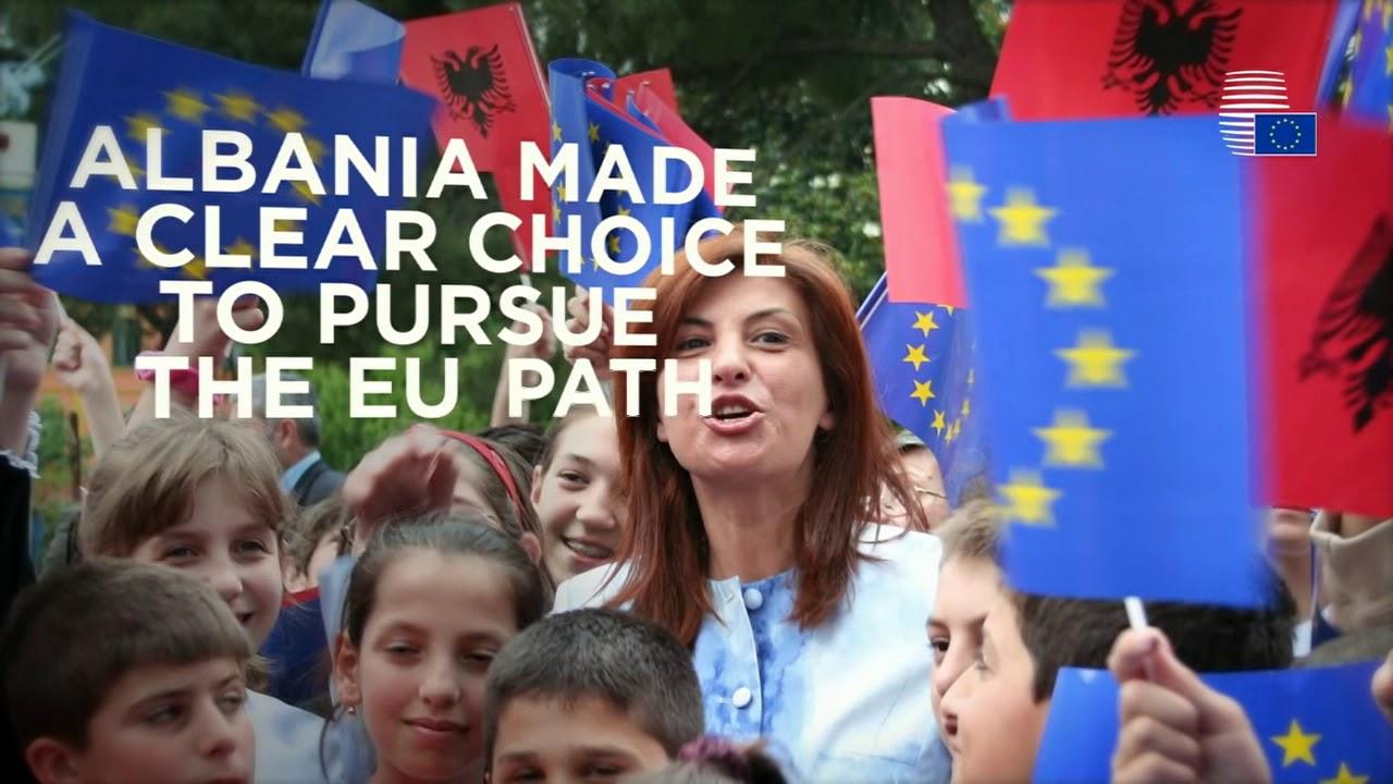 Moment image for EU denies Albania's candidacy but eases visas, highlighting integration challenges.