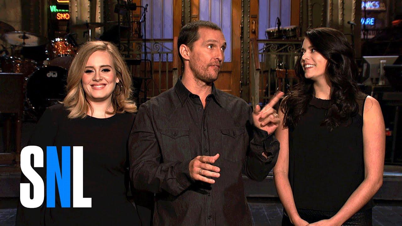 Moment image for Matthew McConaughey hosts SNL with Adele, blending comedy and music for a memorable episode.
