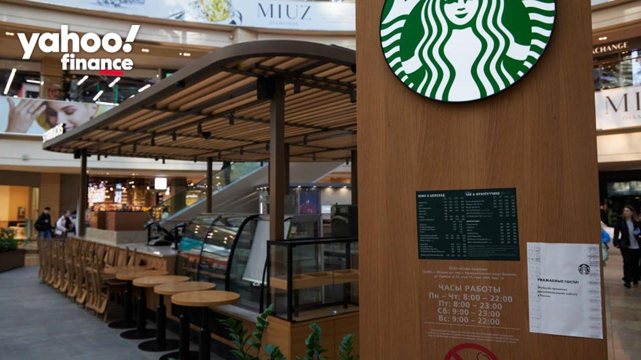 Moment image for Starbucks closes all outlets in Russia