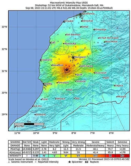 Moment image for Magnitude 6.8 Al Haouz earthquake strikes, killing nearly 3,000 people