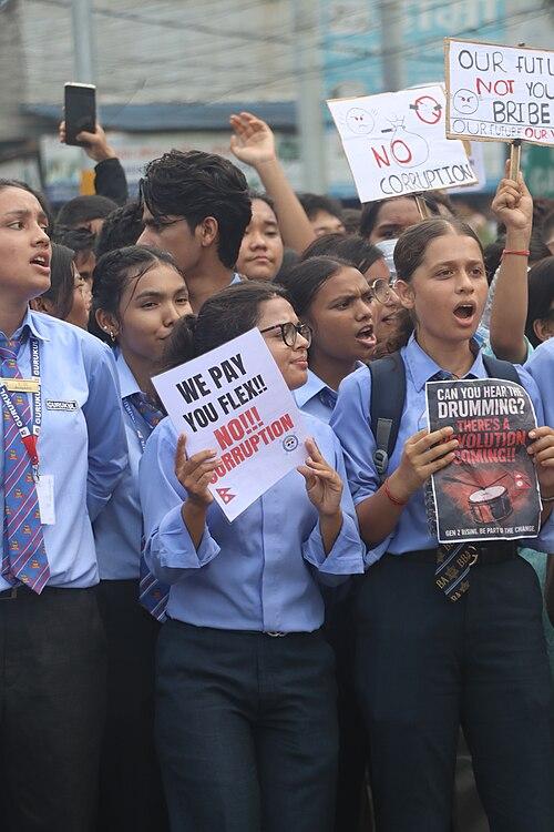 Moment image for Government bans 26 social media platforms, triggering widespread youth-led Gen Z protests against corruption